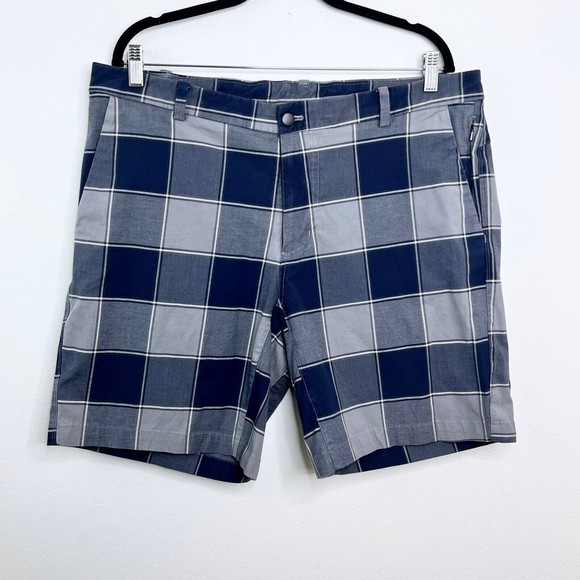 Lululemon Other - Lululemon Men’s Size 40 Blue and Grey Checkered Plaid Casual Walking Shorts